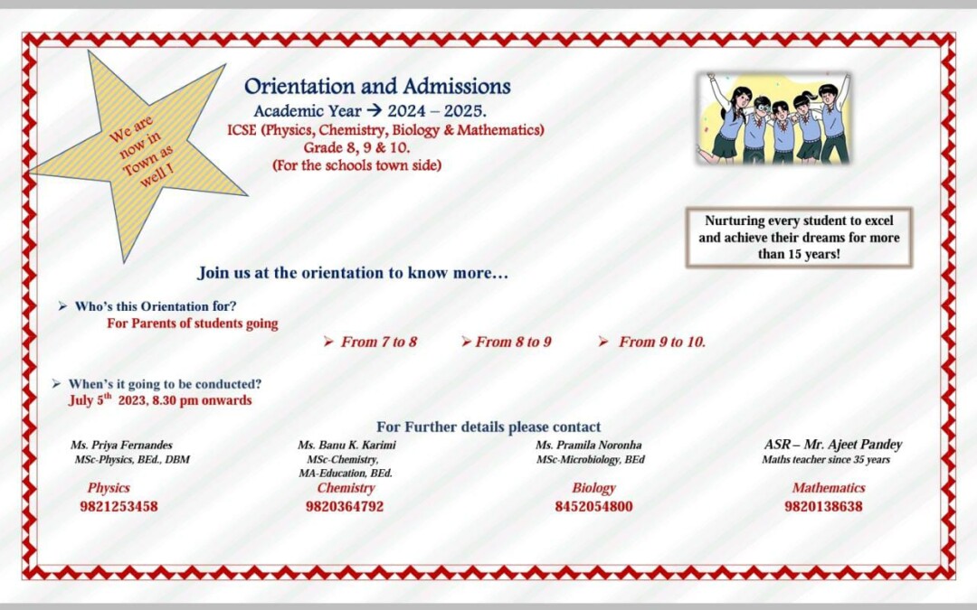 Orientation and Admissions: Academic Year (2024 – 2025)